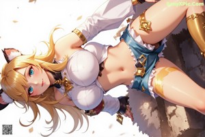 a sexy anime girl with big tits posing for the camera