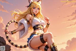 a sexy anime girl with big tits posing for the camera
