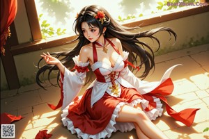 A woman in a white dress sitting on a ledge.