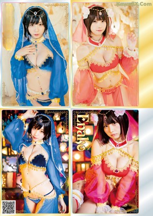 A group of women dressed in costumes posing for a magazine.